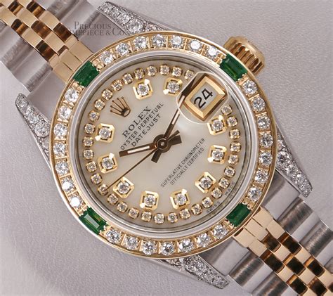 rolex ladies datejust two tone diamond dial|ladies rolex with diamond bezel.